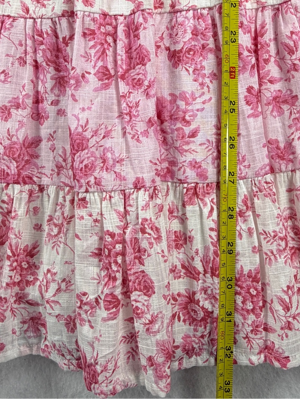 NWT Altar’d State Pink Floral Tiered Mini Dress Ruffle Strap Cottagecore Size S - Picture 9 of 12